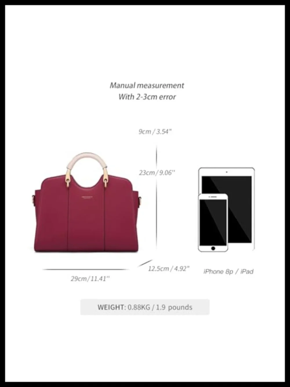 Genuine Leather Satchel Bag Women Tote Shoulder Handbag Crossbody